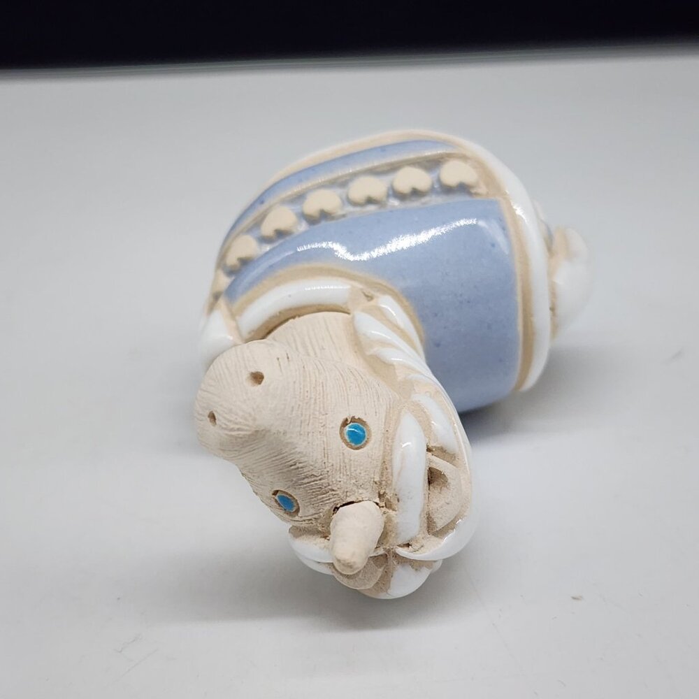 Artesania Rinconada Unicorn Figurine Blue With Hearts VTG 3.25" Tall - Picture 6 of 6
